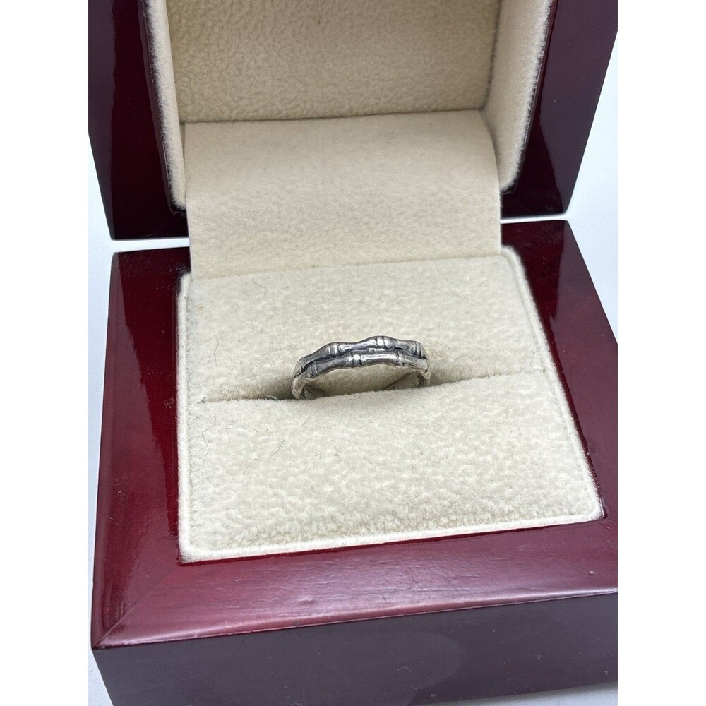 Bamboo Style Sterling Silver 925 Adjustable Ring Size 3.5 Possible Toe Ring
